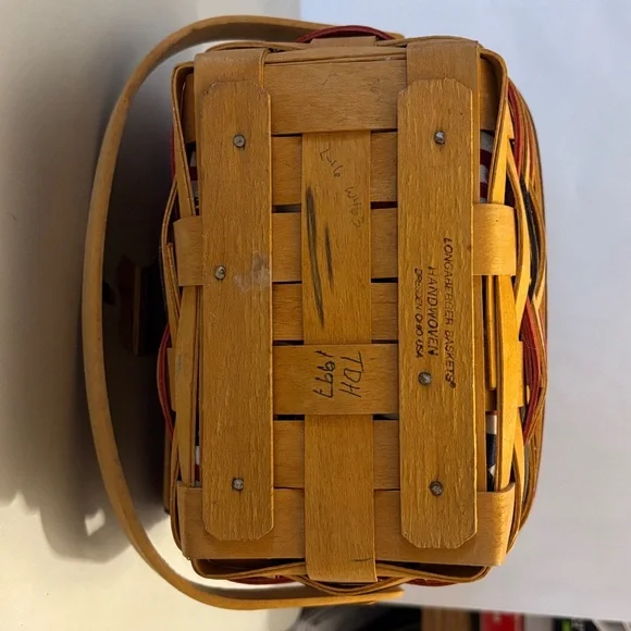 Longaberger Patriotic Basket with Red White Blue Fabric, Plastic Liner & Handle - Picture 5 of 7